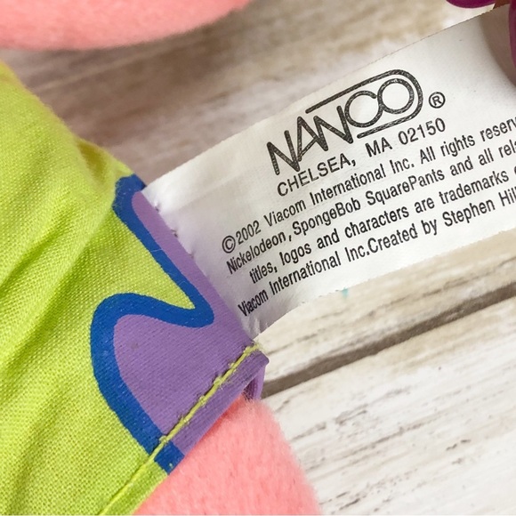 VTG 2002 Y2K Nanco Patrick Star 8 Inch Plushie Nickelodeon Retro Sponge Bob - Picture 6 of 6